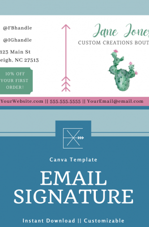 Email Signature Template – Cactus Without Headshot