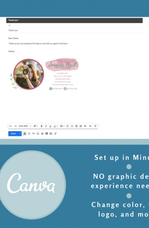 Email Signature Template – Watercolor Circle